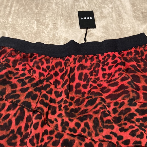 DKNY Red Animal Print Knee Length - Picture 3 of 9